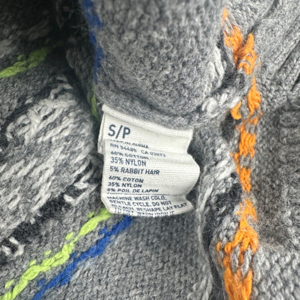 American Eagle Outfitters Men’s Sz Small Gray Fair Isle Crew Neck Sweater - Picture 5 of 5